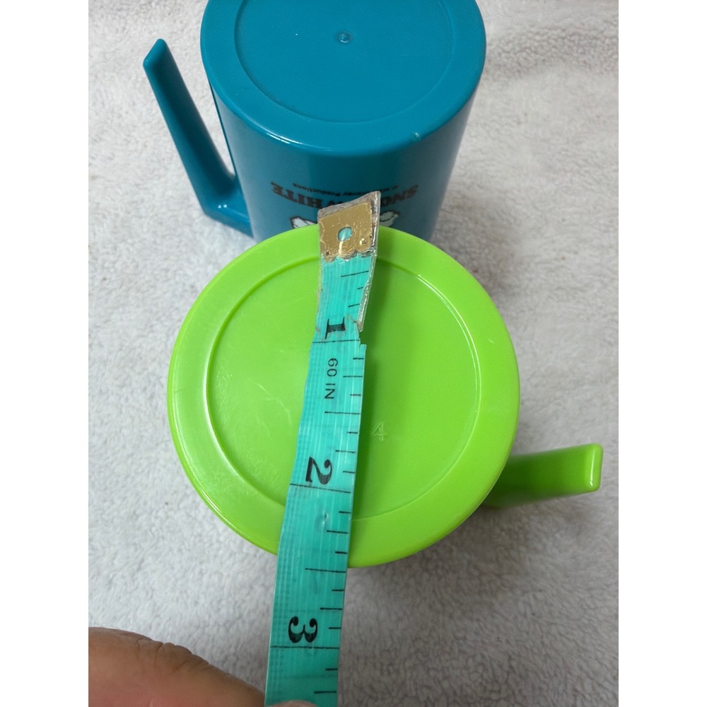 VTG Walt Disney Productions Plastic Melamine Mug Set Blue Green Snow White Doc - Picture 6 of 7